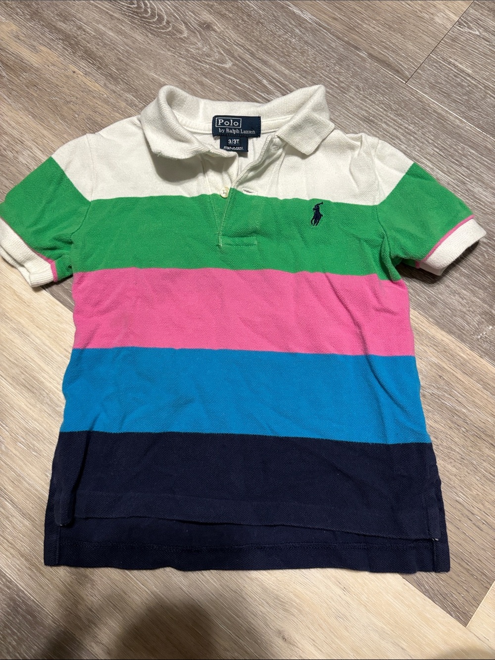 Polo by Ralph Lauren Kids Striped Polo Shirt - White/Green/Pink/Blue/Navy